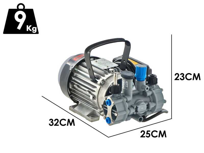 Kit motopompa elettrica da irrorazione con carrello - Comet MTP MC18 EL MNF - Per prodotti chimici e acidi