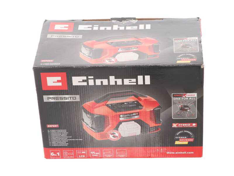 Einhell PRESSITO TE-AC 18/11 LiAC - Compressore aria a batteria compatto portatile - 5.2Ah 18V