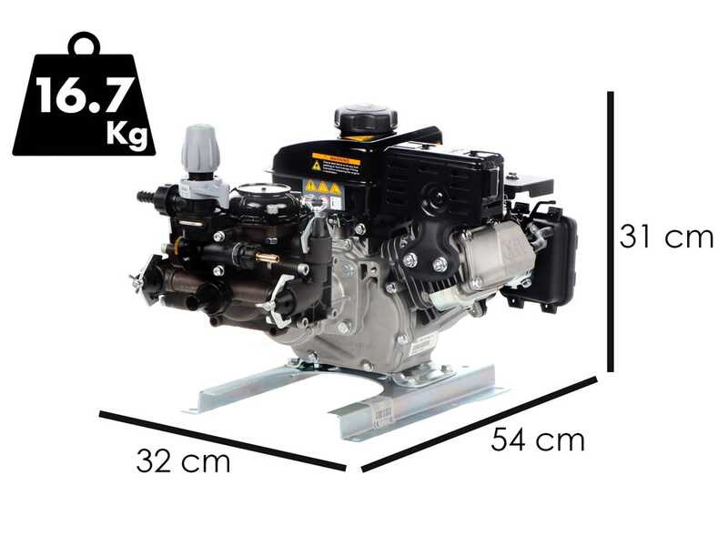 Kit motopompa a scoppio da irrorazione con carrello - Comet MC20/20 - Per prodotti chimici e acidi