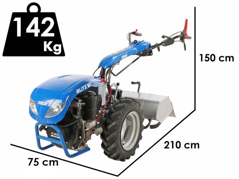 EuroMech BLITZ 80 - Motocoltivatore diesel - Yagmur D300 - 7 HP - Avviamento elettrico