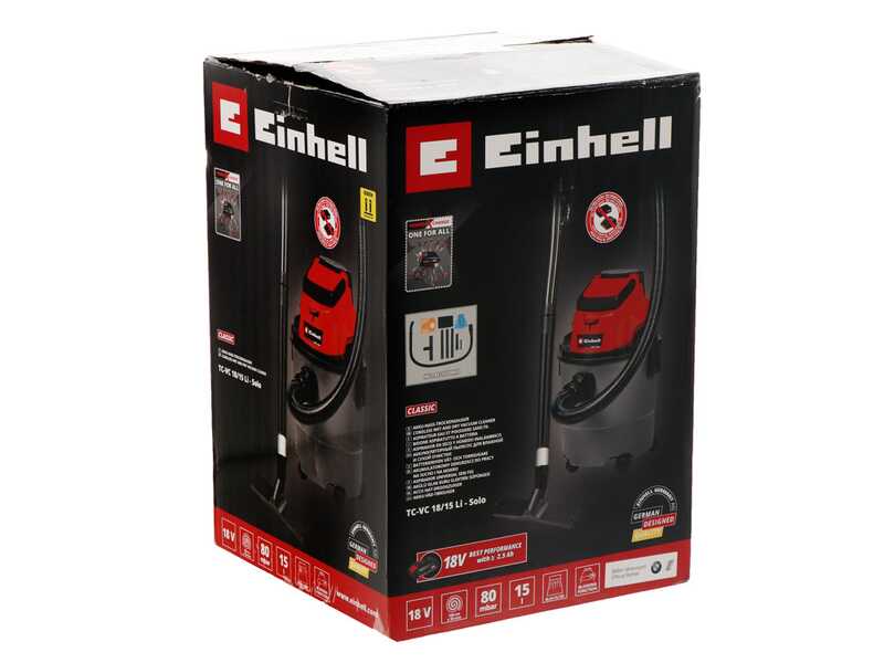 Einhell TC-VC 18/15 Li - Bidone aspiratutto a batteria - 18V 4Ah