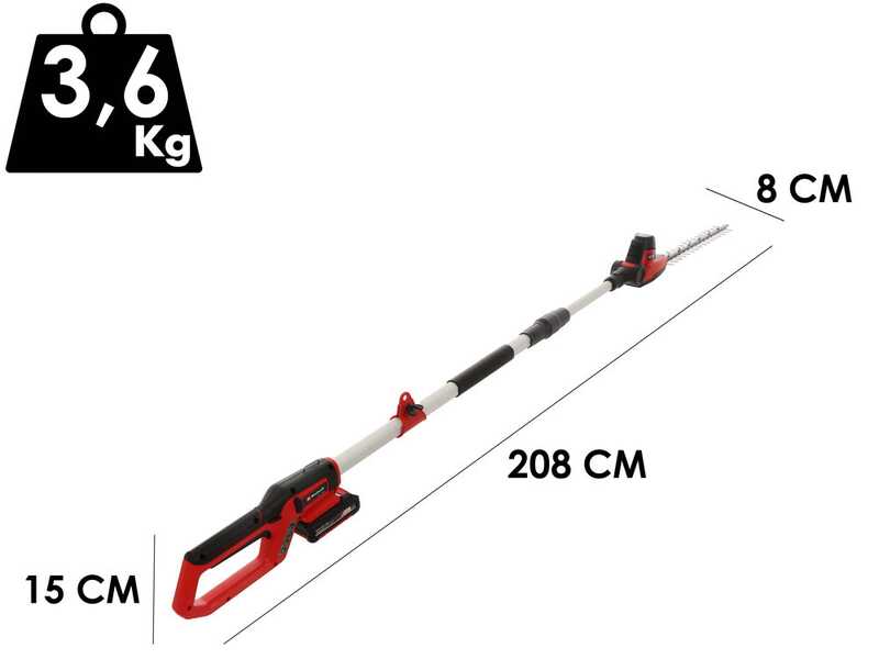 Einhell GC-HH 18/45 Li T - Tagliasiepi su asta di prolunga a batteria 18V 5.2Ah