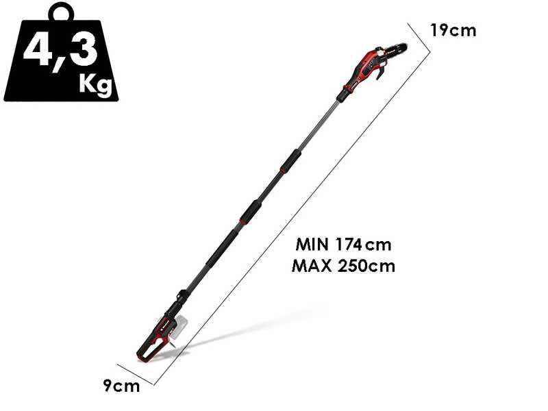 Einhell GP-LC 18/20 Li T BL - Potatore a batteria su asta telescopica -18V 5.2Ah