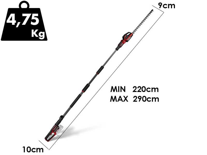 Einhell GP-HH 18/50 Li T BL - Tagliasiepi a batteria su asta telescopica - 18V 5.2Ah