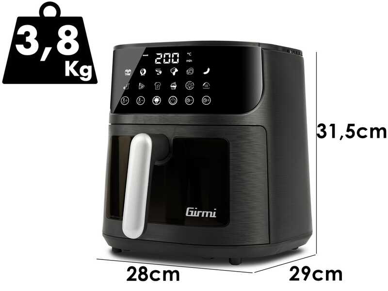 Girmi FG78 EcoFrit Black - Friggitrice ad aria 6L