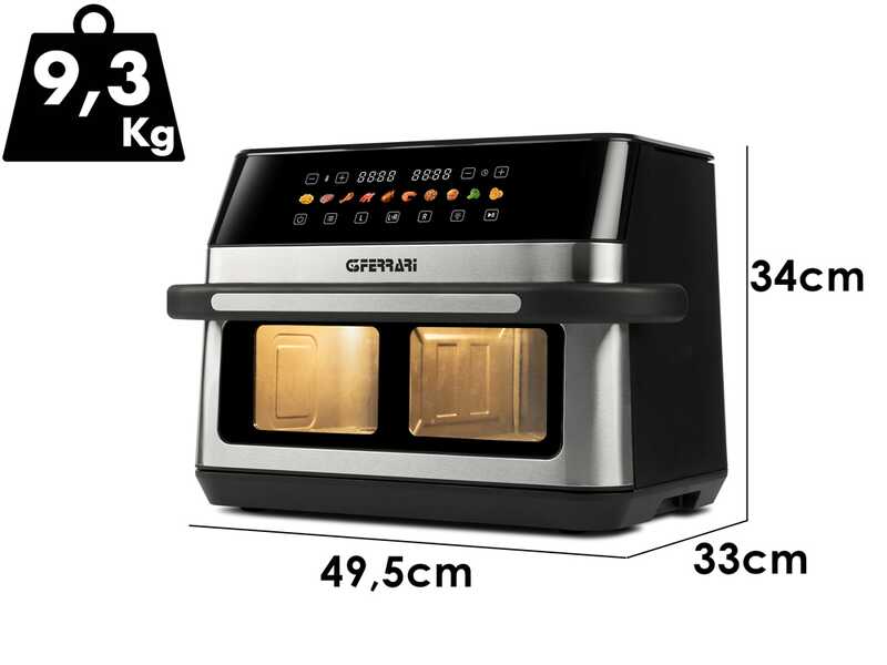 G3 Ferrari Friggisano 6+6 - Friggitrice ad aria 12L con doppio cestello