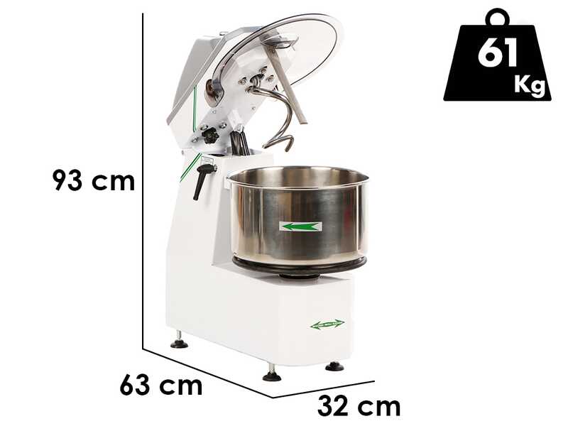 OUTLET - UTILIZZATO PER PROVA - Fimar 12SR - Impastatrice a spirale con testa ribaltabile - Trifase - 2 velocit&agrave;
