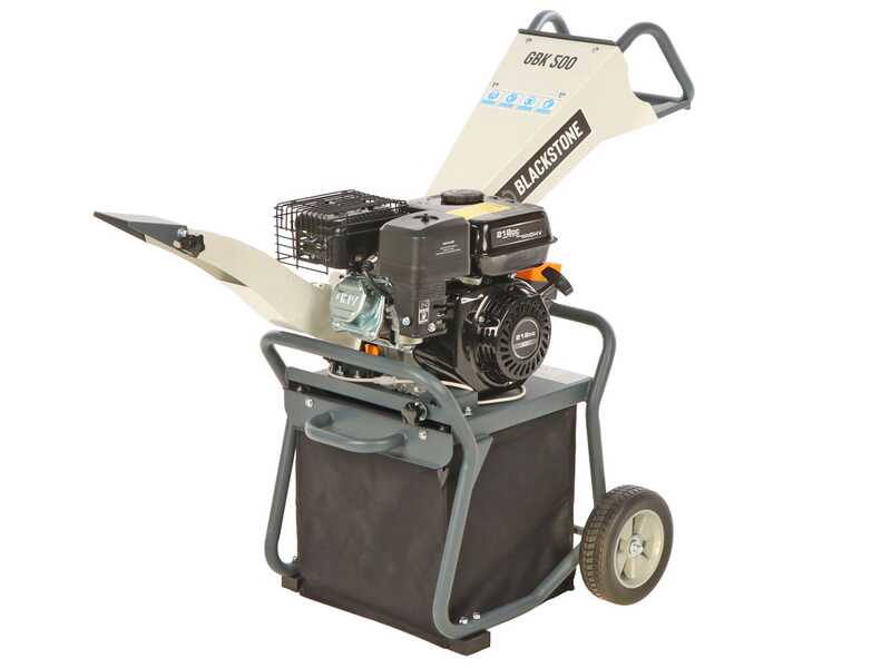 BlackStone GBK 500 - Biotrituratore a scoppio 2in1 con cesto o scarico a tramoggia - Motore Ducar DH212