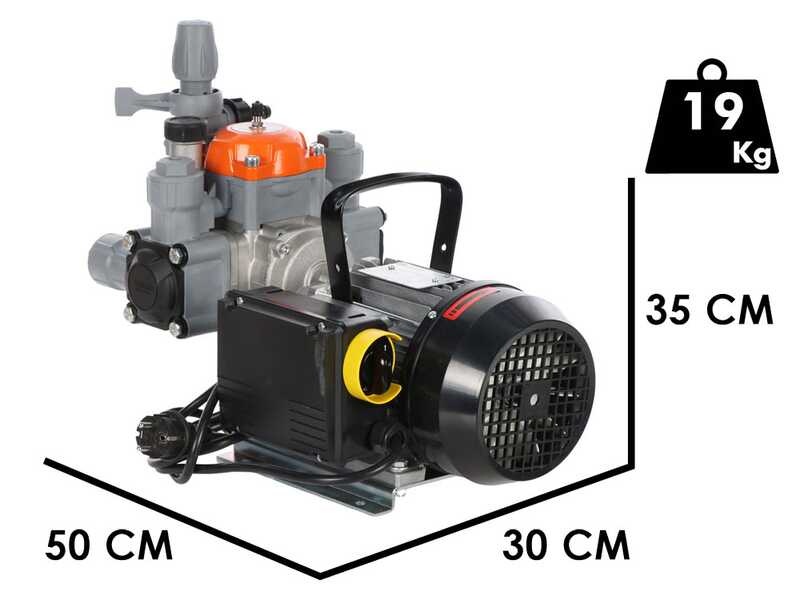 Kit motopompa elettrica da irrorazione con carrello - Comet MTP BPX25 PP - Per prodotti chimici e acidi