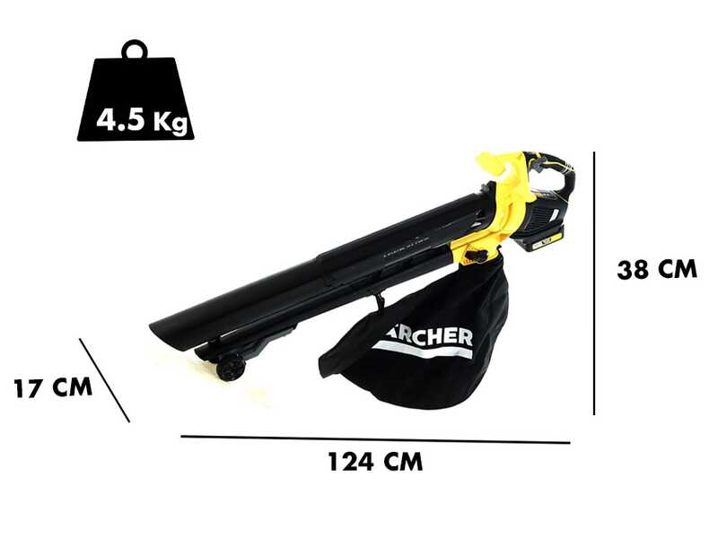 Karcher BLV 18-200 - Soffiatore aspiratore per foglie a batteria 18V 5Ah