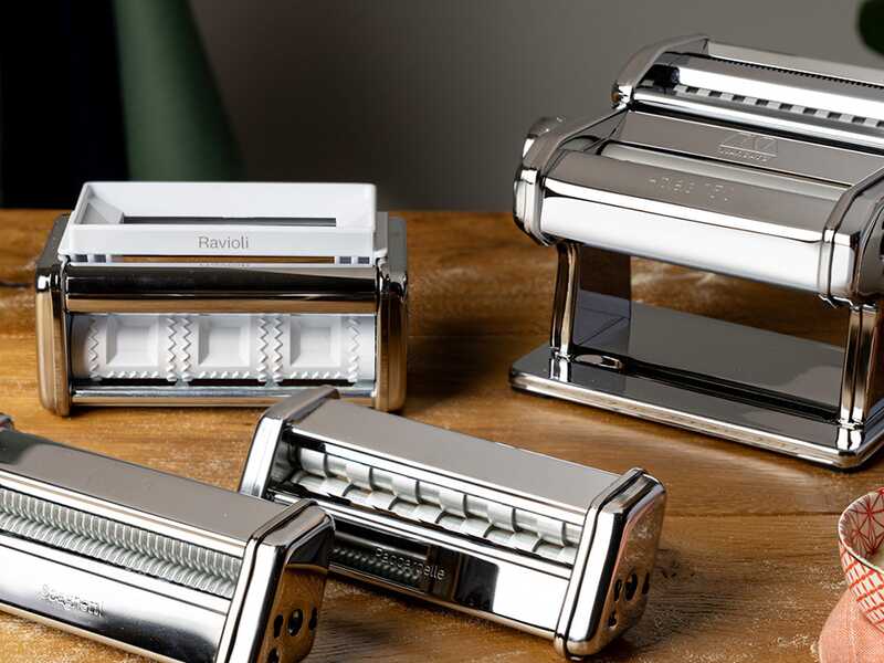 Marcato Atlas 150 Classic Set Multipast - Macchina per la pasta manuale in Inox + 3 Accessori