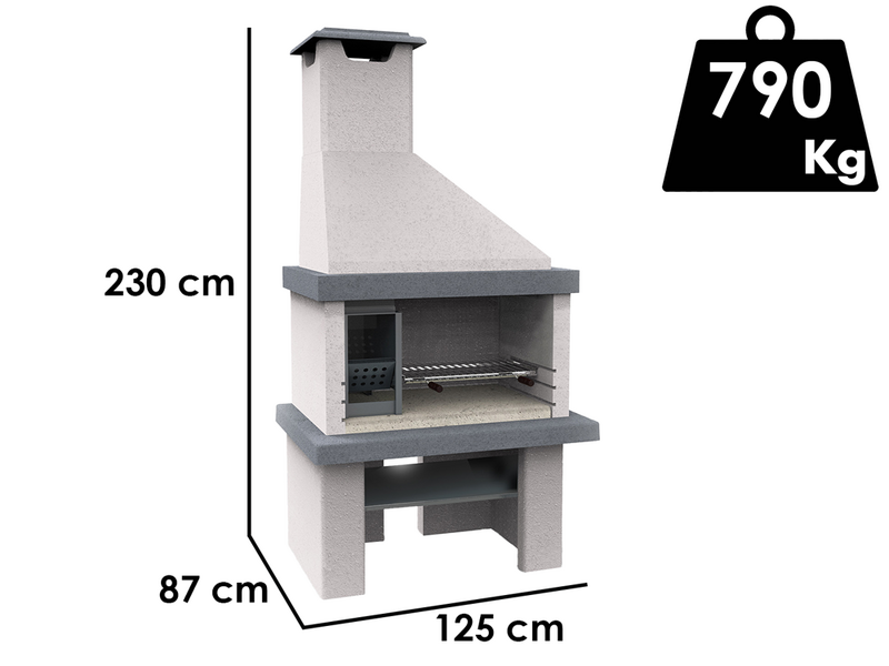 OUTLET - PICCOLI DIFETTI ESTETICI - Edilmark Happy - Barbecue in muratura a legna e carbone - Cappa e Fuoco a sinistra