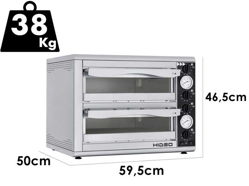 Prismafood HIDEO 2/40 - Forno elettrico per pizza - 3200 W