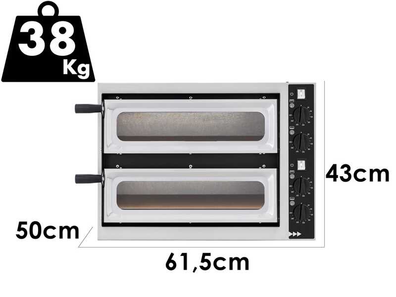 Prismafood SMALL BASIC 2/40 VETRO 4T - Forno elettrico per pizza - 4 Termostati