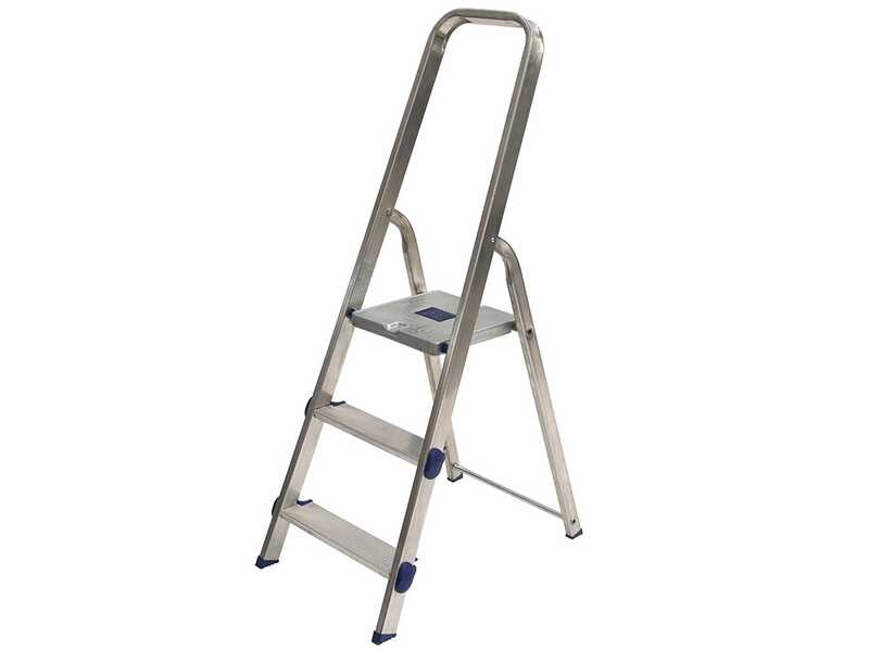 Facal Golden , 3 gradini, 1.20 mt - Scalandrino in alluminio con cavalletto