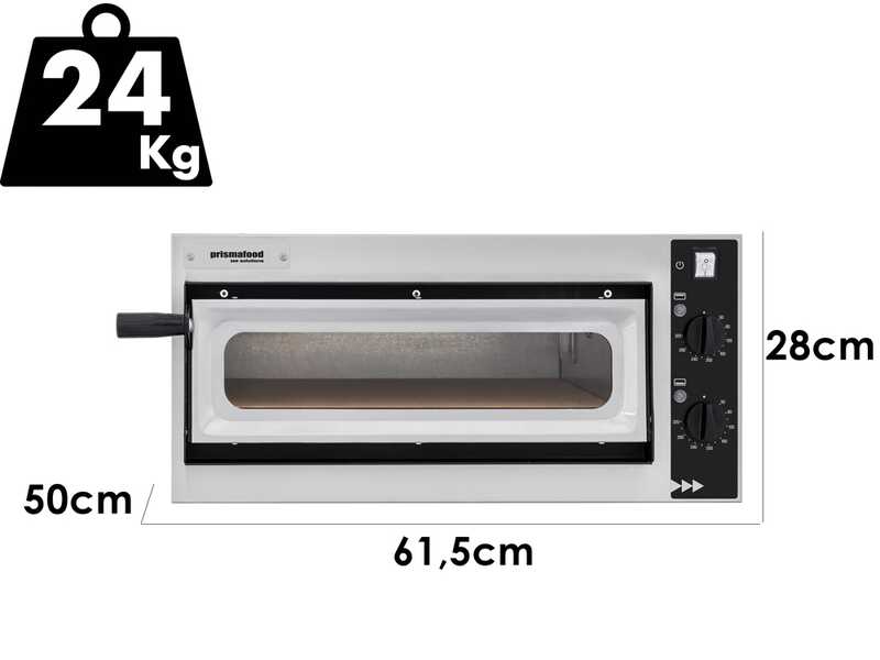 Prismafood SMALL BASIC 1/40 VETRO 2T - Forno elettrico per pizza - 2 Teromostati