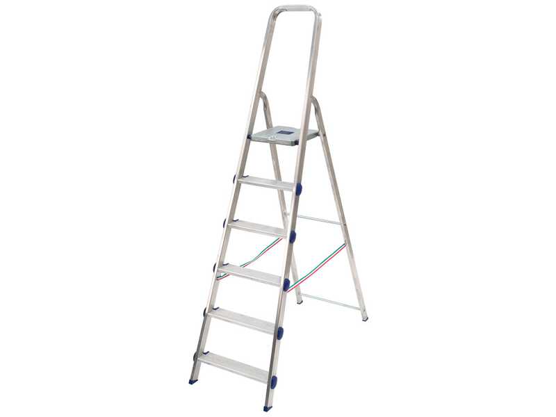 Facal Golden, 6 gradini, 1.86 mt - Scalandrino in alluminio con cavalletto