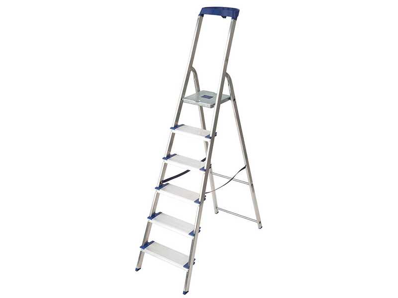 Facal Maxi, 6 gradini, 1.88 mt - Scalandrino in alluminio con cavalletto