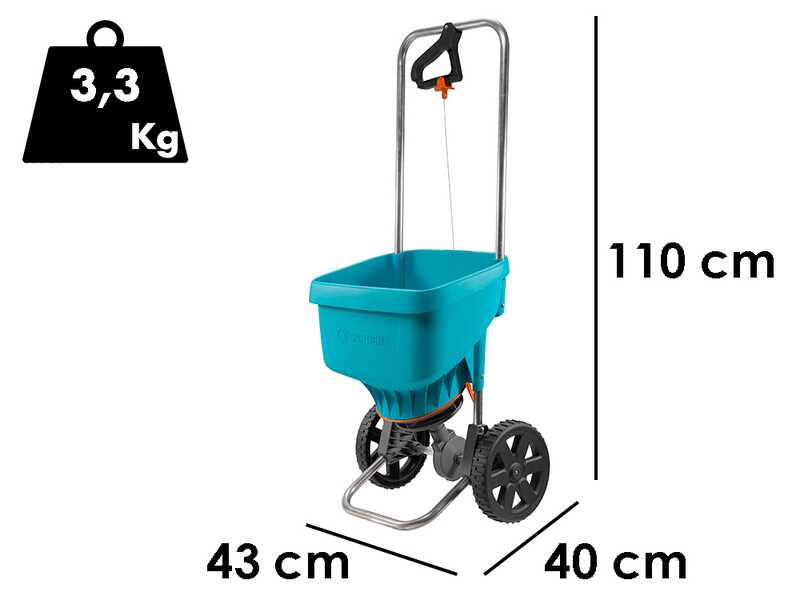 Gardena 436-20 - Seminatrice manuale a spinta - Spandiconcime - Taglia XL