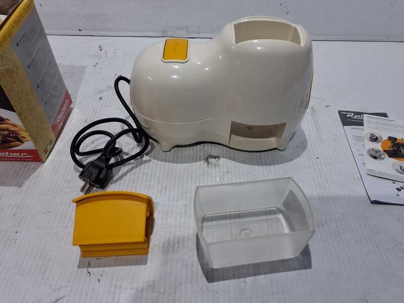 OUTLET - DA ESPOSIZIONE - Reber Fido 9250 BG Bianco/Giallo - Grattugia elettrica da tavolo - 140W