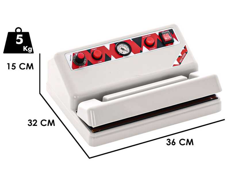 Tecla Jolly System  Pro - Macchina per sottovuoto manuale - Barra saldante 33cm