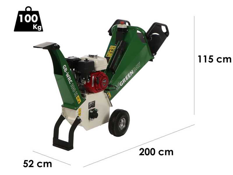 OUTLET - DIFETTI ESTETICI - GreenBay GB-WRC 100 H - Biotrituratore a scoppio professionale - Motore Honda GX200 da 6.5 HP
