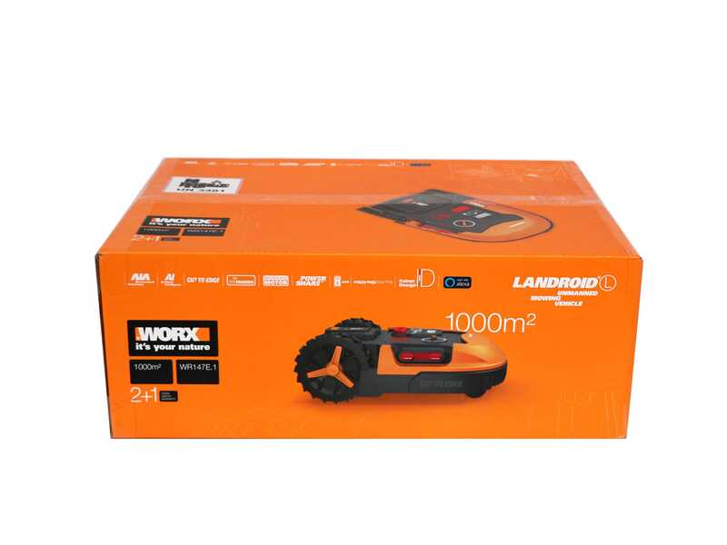 Worx Landroid WR147E.1 - Robot rasaerba - Con perimetro - Batteria 20V e 4Ah - L1000 - Sensore ostacoli in omaggio!