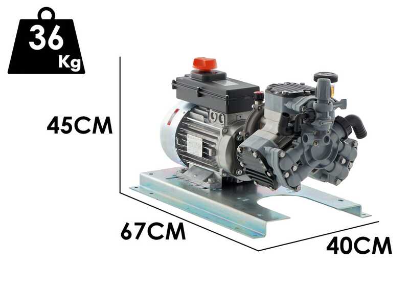 Kit motopompa elettrica da irrorazione con serbatoio 120 lt - Comet MTP P40/20 EL MNF - Per prodotti chimici e acidi