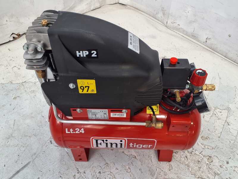 OUTLET - UTILIZZATO PER PROVA - Fini Tiger MK 265 24 - Compressore aria elettrico monofase - Motore 2 HP - 24 lt