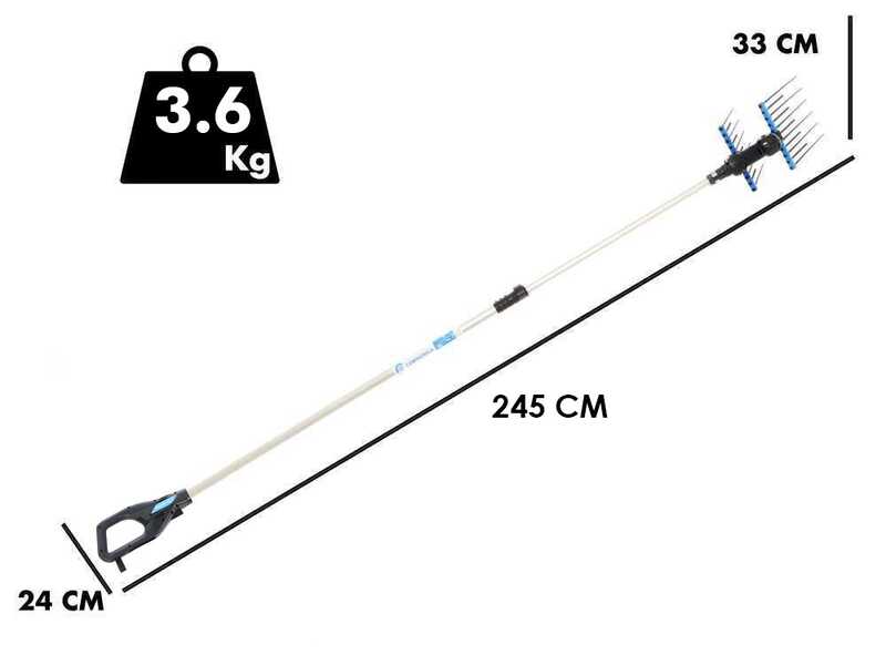 Campagnola Alice STAR 58 PLUS - Asta in alluminio - 245 - 330 cm - Abbacchiatore Elettrico - Batteria a zaino inclusa