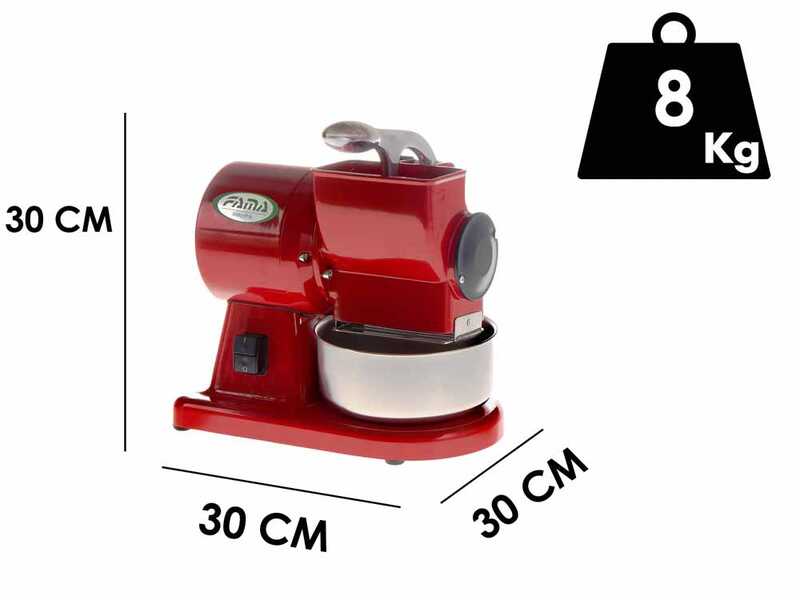 OUTLET - PICCOLI DIFETTI ESTETICI - Fama Mignon GM Rosso - Grattugia elettrica in alluminio lucidato - 380W