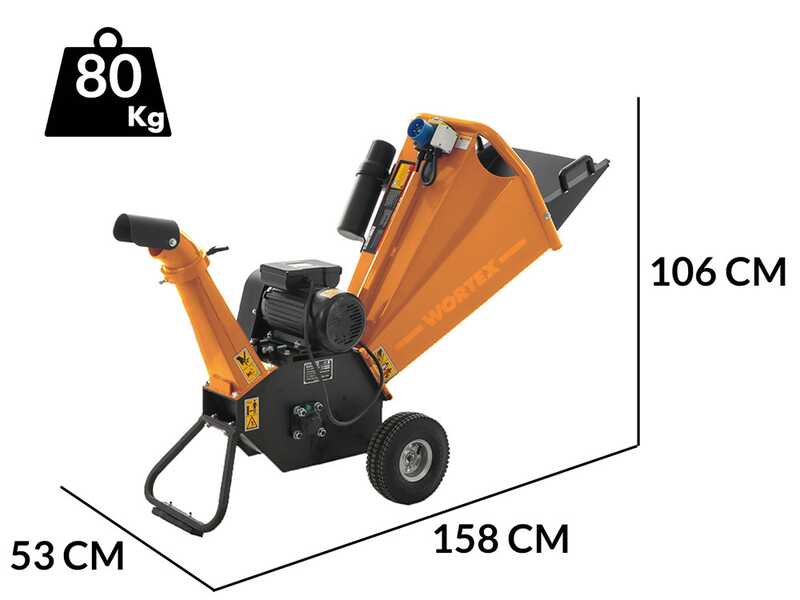 OUTLET - PICCOLI DIFETTI ESTETICI - Wortex Drake D300/70E - Biotrituratore elettrico - Monofase 3 HP