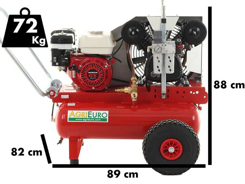 OUTLET - UTILIZZATO PER PROVA - Motocompressore a scoppio Tornado Double F 750 con motore Honda GX200 - 6HP