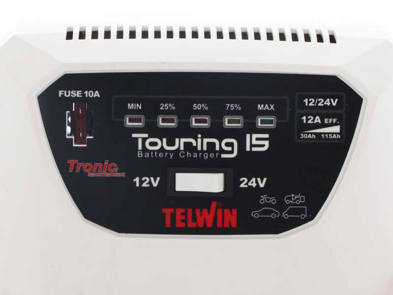 Telwin Touring 15 - Caricabatterie e mantenitore - batterie da 12 e 24 V - segnalazione a Led della carica