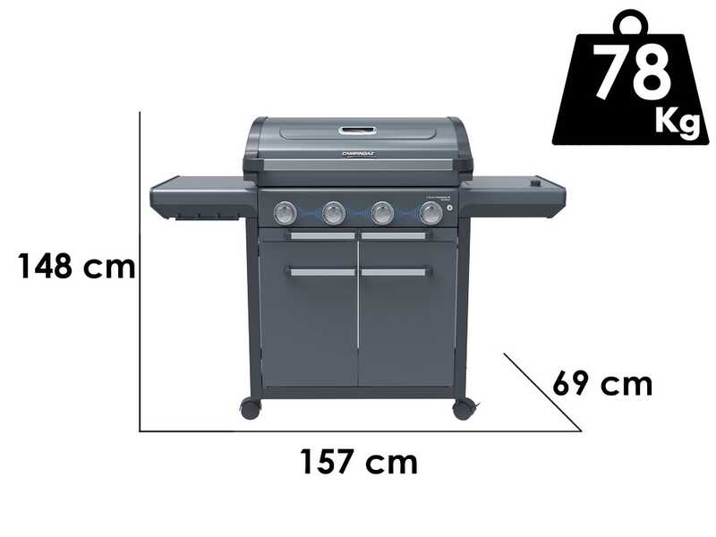 Kaasugrillin toinen kuvakulma