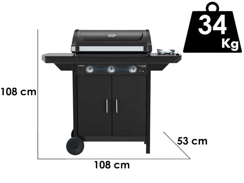 Campingaz 3 Compact EXS Dualgas - Barbecue a gas e metano