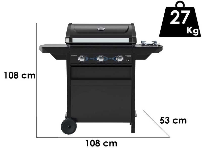 Campingaz Compact 3 LS Dualgas - Barbecue a gas e metano