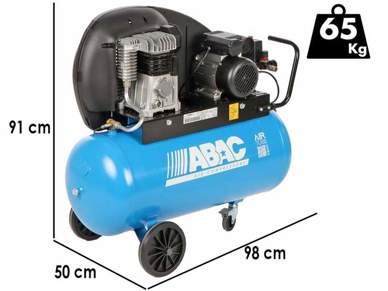 OUTLET - PICCOLI DIFETTI ESTETICI - ABAC EXT A29B 90 CM3 - Compressore aria elettrico monofase a cinghia - Motore 3 HP - 90 lt