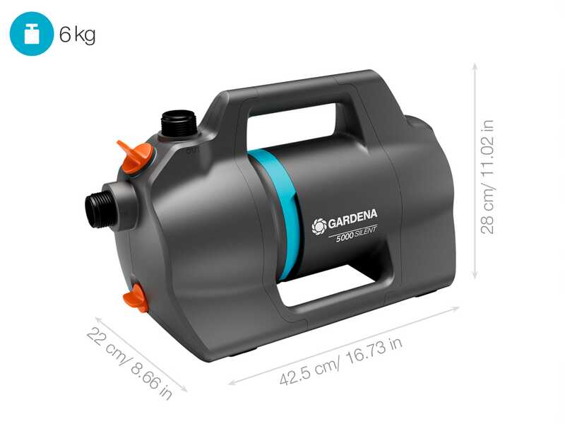 Gardena 5000 Silent - Pompa elettrica per irrigazione da giardino - 550 W