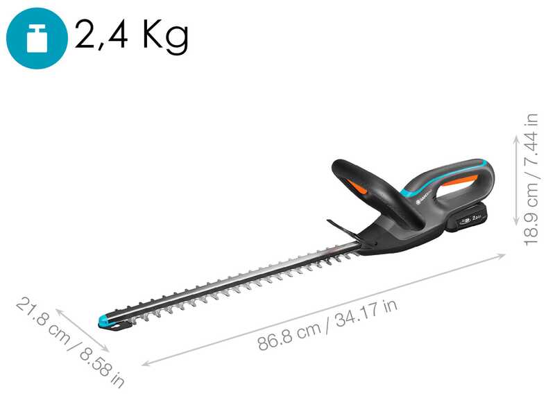 Gardena EasyCut 45/18V P4A - Tagliasiepi a batteria 18V / 2Ah - Lama da 45 cm