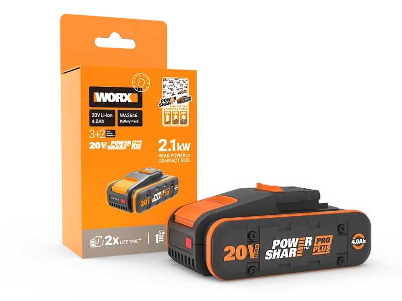Batteria 20V 4Ah - WORX PRO PLUS WA3646