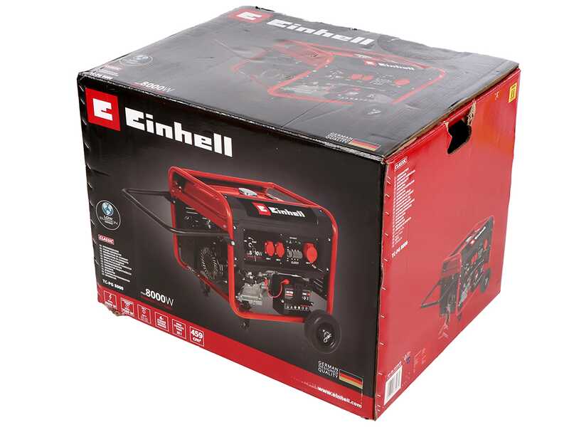 OUTLET - DIFETTI ESTETICI - Einhell TC-PG 8000 - Generatore di corrente a benzina - AVR - 8.0 kW - Continua 7.5 kW Trifase