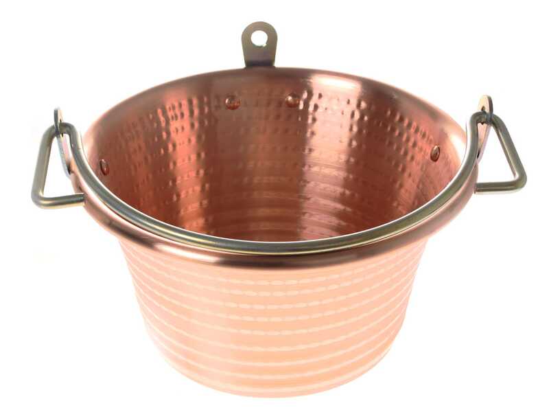 OUTLET - PICCOLI DIFETTI ESTETICI - NuovaFac Cuoca Automatica - Paiolo a induzione in rame elettrico martellato per polenta base piana 4L - 5W