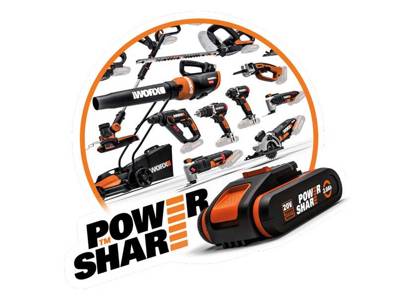 Worx Nitro WX099 - Compressore a batteria portatile - 2 x 20 V / 4 Ah - Caricabatterie Doppio