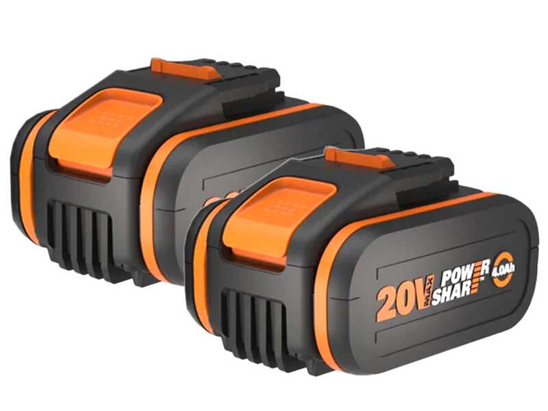 Worx Nitro WX099 - Compressore a batteria portatile - 2 x 20 V / 4 Ah - Caricabatterie Doppio