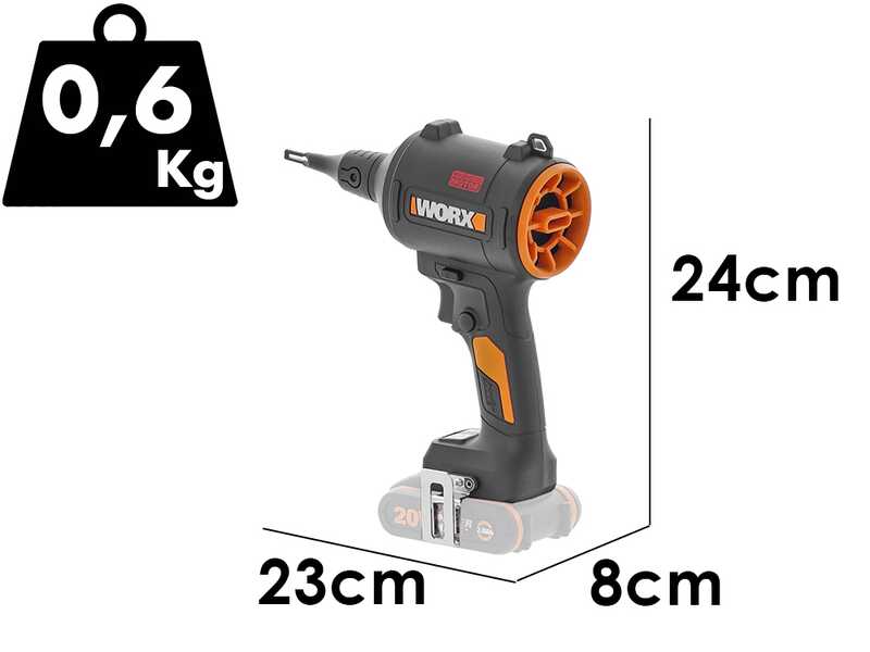 Worx Nitro WX099 - Compressore a batteria portatile - Batteria PRO 20 V / 4 Ah