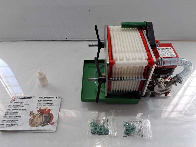 OUTLET - UTILIZZATO PER PROVA - Rover Colombo 12 Inox - Filtro per vino a cartoni e piastre - Pompa per vino in Novax