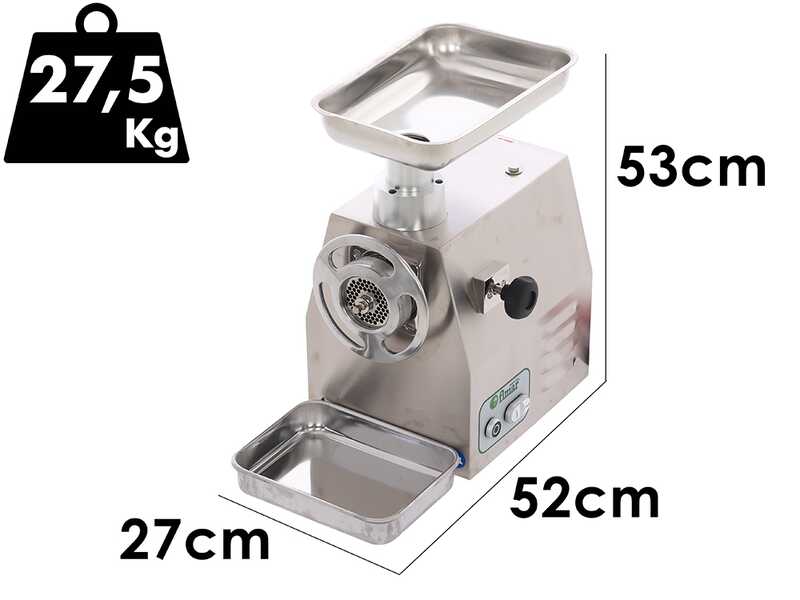 Fimar 22RS - Tritacarne elettrico - 400 V - 1.5 HP - Gruppo macinazione in alluminio - Con inversione di marcia