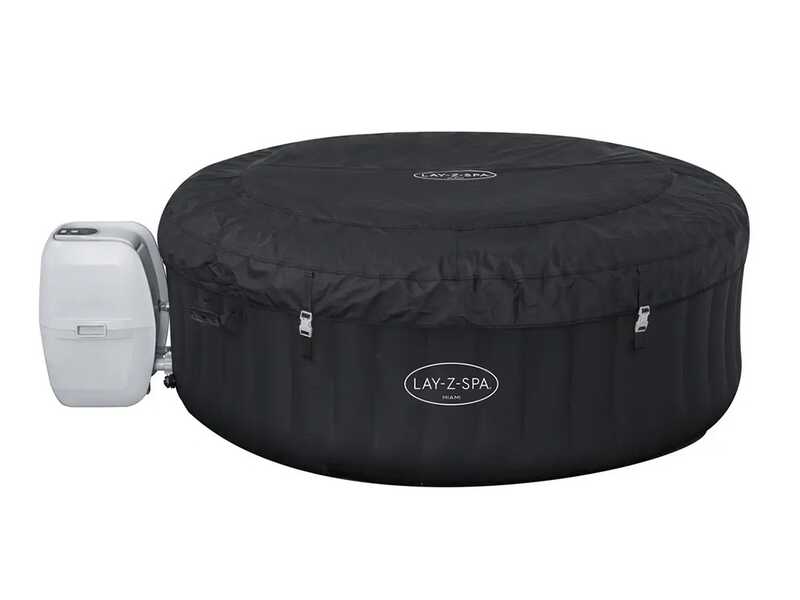 Bestway Lay-Z-Spa Miami AirJet 60001 nera - &Oslash;180x66 cm - Piscina idromassaggio spa per 3-4 Persone