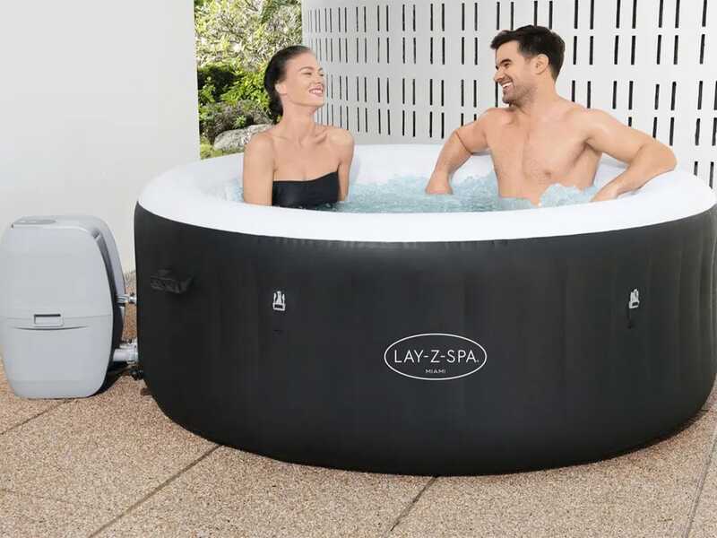Bestway Lay-Z-Spa Miami AirJet 60001 nera - &Oslash;180x66 cm - Piscina idromassaggio spa per 3-4 Persone